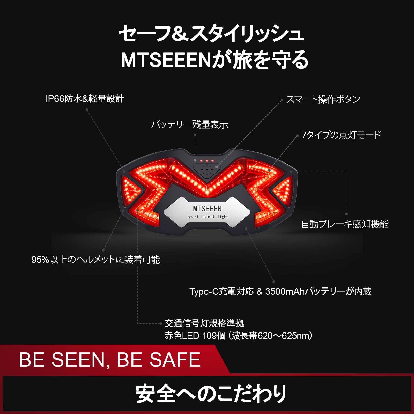 Amazon.co.jp: ヘルメット ブレーキライト バイク用 ヘルメットライト